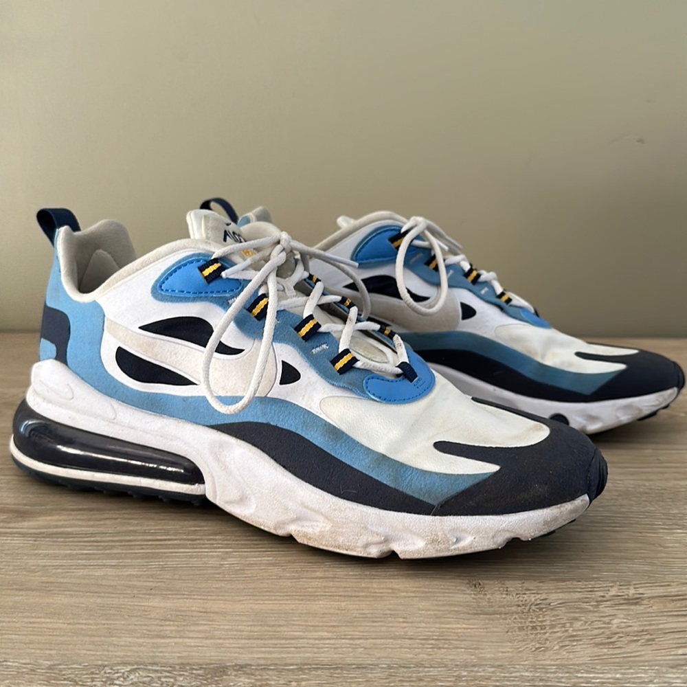 Nike Men’s Air Max 270 React Sneakers - White, Blue, Navy